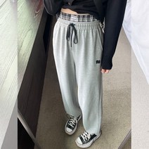 면트레이닝바지 SEVEN4LEE 긴다리 시크 뚜껑 그레이 여성 봄가을 와이드 루즈핏 조거 캐주얼바지 2388111308