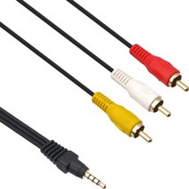 3.5파이 AUX 연결 영상 음성 출력 잭 3RCA 단자 케이블 캠코더 네비게이션 컴포지트, 1개