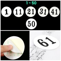 1P 원형 60MM 숫자판 1-50 1 아파트동호수판 경기점수판, 37