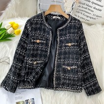 트위드조끼 뷔스티에조끼 니트 조끼 트위드 조끼클래식 스타일 트위드 홍콩 스타일 레트로 코트 여성용 202