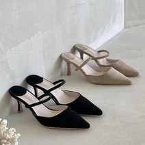 adremigo 여성뮬 스웨이드 슬리퍼, 블랙+225