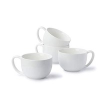 머그컵 스위즈 613.101 커피머그 - 22oz 점보 수프 그릇과 시리얼 머그 4개 세트 화이트