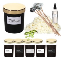 소이캔들 만들기 3온스 블랙무광 골드 5개 세트 DIY 키트, B034 A지오