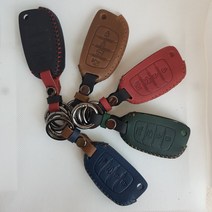 아반떼AD 리모컨 폴딩키 스마트키 천연 소가죽 가죽 케이스, 블랙