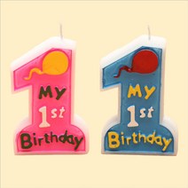 돌잔치 한살 생일파티 일주년 촛불 초, 블루