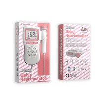 태아심음측정기 홈 베이비 하트 비트 모니터 임신 휴대용 도플러 태아 심장 LCD 디스플레이, 1.Rose Red