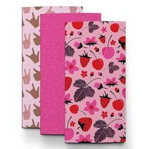 Pipsticks의 스트라이프 & 스팟 트래블러 노트 인서트 밝고 다채롭고 재미있는 노트 트레블 저널 트레블자 저널 리필 빈 페이퍼 개인 사이즈 3팩 11 x 21cm(, Tickled Pink