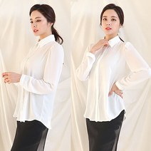 기본 퍼프 블라우스 흰색 긴팔 셔츠 쉬폰 남방 심플 베이직 정장 상의