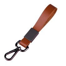 남자 자동차 키 체인 안티 분실 금속 클립 키 Fob 키 체인 발렌타인 데이 선물, 갈색, 16cmx2.7cm, 아연 합금 PU 가죽