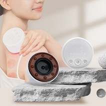 테크러브 3in1 흡착식 천연폄석 괄사마사지기 전동 흡입 온열 피부 목 승모근 괄사 마사지, LV013 (밑면-블랙)