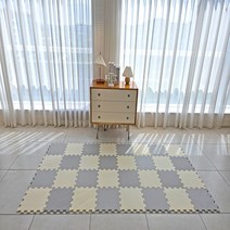 소리안나매트) 10mm 파스텔 아기 놀이방 유아 안전 애견 놀이매트 10장 1세트, 아이보리10장_(마감재X)-