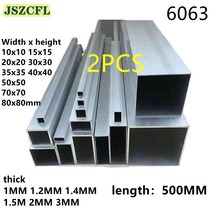 알루미늄각파이프 각파이프규격 6063 알루미늄 사각 파이프 10-80mm 두께 1mm/1.2mm/1.4mm/2mm/3mm 직사각, 01 2PCS 500MM_15 50X50X1MM