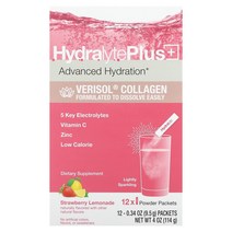 Hydralyte 하이드라라이트 Verisol 딸기 레모네이드 분말 12팩 각 9.5g(0.34oz)