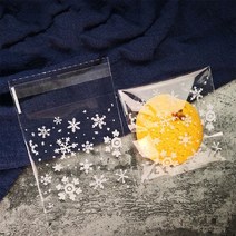 선물 포장 박스 50Pcs 눈송이 크리스마스 플라스틱 캔디 쿠키 비스킷 스낵 가방 접착 가방 홈 웨딩 생일 파티, 1개, 01 7x7cm_01 as picture, 단일