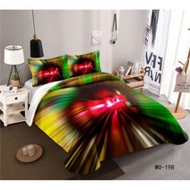 3D 기하학 무늬 이불 커버 킹퀸 사이즈 입체 침구 고밀도 입방체 추상 미술 폴리에스터, 11_180x210cm 3pcs