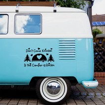 캠핑카가 록인 대형 캐러밴 스티커 캠핑카 RV 트럭 데칼 말상자 자동차 밴 데칼, Black+50X31CM