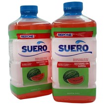 REPONE SUERO 아연 포함 전해질 용액 수분 공급을 위한 구강 음료 미네랄 영양소 회복에 도움 수박 맛 100ml33.8온스 병 2팩 레드
