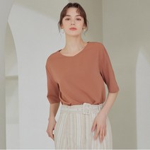[허밍] 5부소매 A라인 티블라우스_카멜