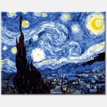 특대형 (물감3배) diy유화그리기 고흐 별이빛나는밤에 거실 명작 그림 액자 60x75cm 쉬운 명화따라그리기 아크릴 유화 색칠 세트