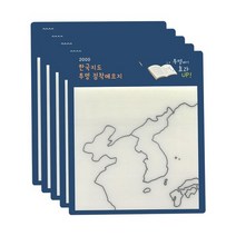 핑크풋 2000 한국지도 점착 메모지 30매, 투명, 6개