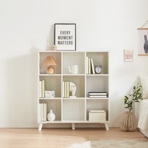 리아즈하우스 E0 미셀 9칸 전면 책장 LBS005C, 화이트