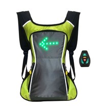 사이클 라이딩 백팩 자전거 배낭 가방 링 18l led 방향 지시등 반사 팩 원격 제어 led 안전 야간 조명, 노란색, 01 YELLOW