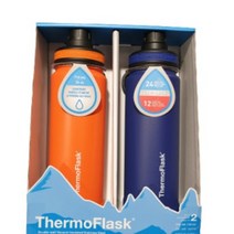 써모플라스크 보온 보냉 스포츠 물병 710ml X 2개 세트 코스트코, 블랙-블루그린