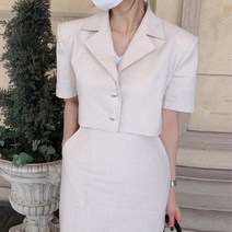 텐퍼센트 포 우먼 / 위튼 린넨 크롭 자켓