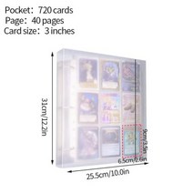 콜북 1단 2단 귀여운 포카 제작 포토 북 대용량 카드 바인더 Kpop 사진 앨범 Instax 폴라로이드 이름 수집 책 홀더, 720cards