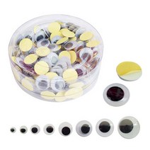 스티커 인형눈알(접착)-인형눈 부자재 DIY 공예 미술 만들기재료 접착눈알, 1팩, 10mm