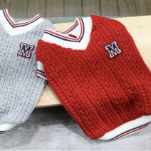 닥스훈트 옷 말티즈 말티푸 소형견 강아지 니트 조끼, 레드