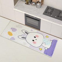 폴라도레 극세사 발매트 침실 러그 주방 카페트 화장실 부엌 매트, 5.러브토끼(45x120cm))