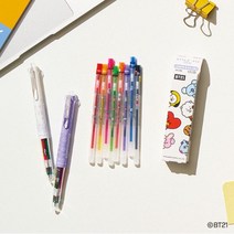유니 스타일핏 중성펜 리필 0.38mm BT21, PINK／COOKY