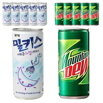 밀키스 250ml x 6p + 마운틴듀 250ml x 6p, 12개