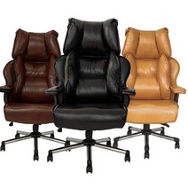 이태리 소가죽 의자 천연가죽 임직원의자, 자동팔걸이, 메탈그레이