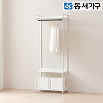 동서가구 디넬 시스템행거 조립식 800 철제 드레스룸 1단 행거 옷장 DF923362, 화이트
