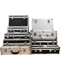 공구상 휴대용 이동식공구함 도구 상자 알루미늄 도구 상자 안전 장비 악기 케이스 보관, 협력사, 검은 색, 37x28x8CM