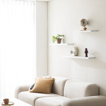 우드리퍼블릭 알미늄 무지주 벽선반, 크림베이지