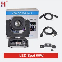 대포송풍기 엔진 미니 충전식 Lyre 100W 7 색 플러스 8 고보 Led 스팟 Dmx 512 15Ch 무빙 헤드 무대 조명 포커스 5 면 효과, LED Spot 60W