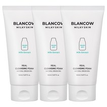 [추석특가]블랑카우 밀키스킨 리얼 우유 클렌징폼, 3개, 150ml