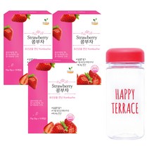 해피테라스 특허받은 콤부차 스트로베리 맛 5gx15개입 3박스+전용보틀