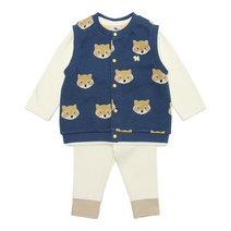 [블루독베이비8] FW23 라쿤SET상하복 HJ 43A1361102 (BLUEDOG BABY 유아 출산 백일 선물 도트 강아지 내복)