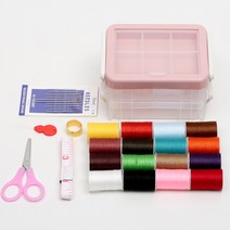 다기능 고급 봉제 상자 가정용 실용적인 봉제 도구 저장 상자 재봉 수동 봉제 가방 높은 품질과 좋은 품질, 더블레이어재봉상자/회색분말, 1개