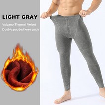 폴리에스테르무릎보호대 바디 긴 레깅스 필링 바지 남성용 따뜻한 양모 허리 코튼 무릎 보호대, 03 Grey_03 XXL