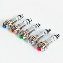 표적지시기 미니 표시등 8mm 와이어 표시 방수 220v 금속 신호등 미니 서바이벌용품, 1pcs-녹색-12v