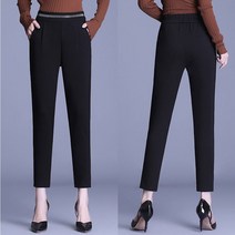 AISEO 여성 빅사이즈 가을 슬림핏 세미정장룩 캐주얼 패션코디템 허리밴드 바지 기장택일 QS1028602