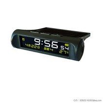 차량용 태양열 무선 디지털 자동차시계 차량용시계 USB충전가능, 1개, 단일상품개