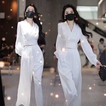눈물의여왕 14회 홍해인 화이트브이넥셔츠와이드팬츠세트 김지원투피스