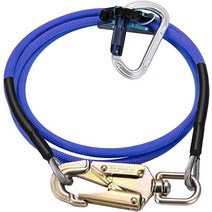 나무 등반용 Flipline 1.3cm x 2.4m(1/2인치 x 8피트) 나무 등반 랜야드 스틸 와이어 코어 포지셔닝 로프 조절 가능 낮은 신축성 수목사 나무 등반가를 위
