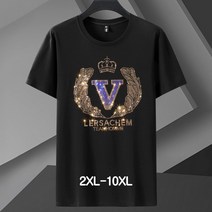 쥬엔리치 2XL~10XL 남자 빅사이즈 반팔 티셔츠 큐빅 순면 여름 티 라운드넥 캐쥬얼 남성 루즈핏